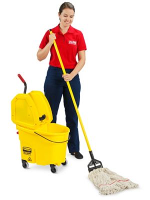 Rubbermaid WaveBrake® 35 qt Side Press Mop Bucket With Wringer and Drain
