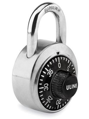Uline Combination Padlock - 3/4" Shackle, Black H-7437BL