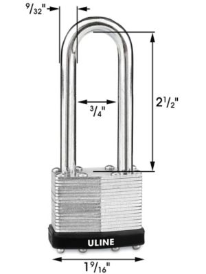 Uline Brass Padlock - Combination, 2 1/4 Shackle