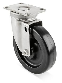 Stainless Steel Polyolefin Caster - Swivel, 5 x 1 1/4" H-7445S