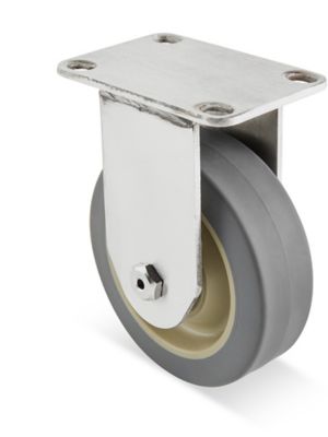 Stainless Steel Rubber Caster - 4 x 1 1/4"