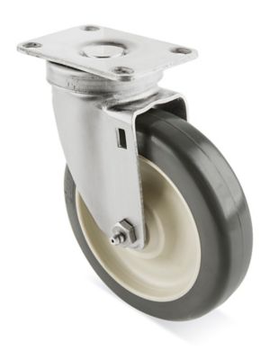 Stainless Steel Polyurethane Caster - Swivel, 5 x 1 1/4" H-7449S