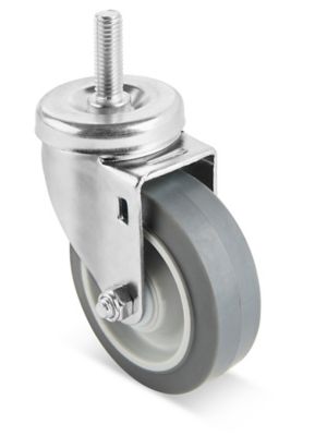 Stem Rubber Caster - Swivel, 4 x 1 1/4" H-7452S