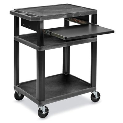 Plastic AV Cart 27 x 18 x 34", Black H7459BL Uline