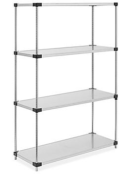 Solid Galvanized Steel Shelving - 48 x 18 x 72" H-7477
