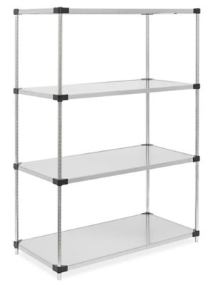 Solid Stainless Steel Shelving - 60 x 24 x 72 H-6817 - Uline