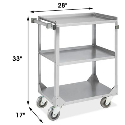 Stainless Steel 3-Shelf Knock Down Utility Service Cart – Kitchen Building  Equipment