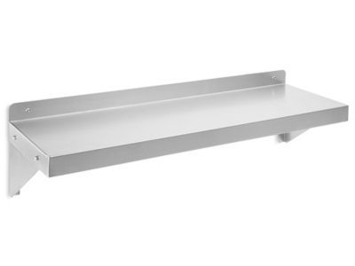Solid Stainless Steel Wall-Mount Shelving - 36 x 12 x 10