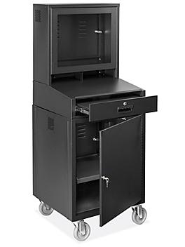 Mobile Computer Cabinet - 23 x 25 x 64" H-7545