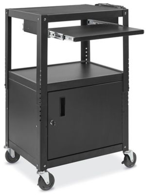 Economy AV Cart with Cabinet - 26 x 20 x 29-42" H-7551