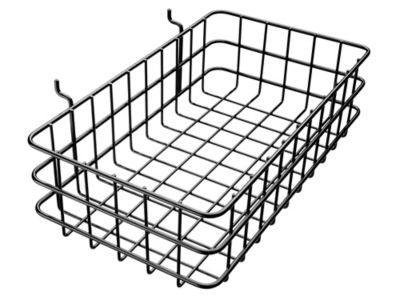 Pegboard Wire Basket - 14" Wide, Black H-7561