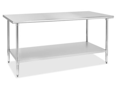 Standard Stainless Steel Worktable with Bottom Shelf - 72 x 36