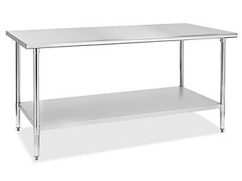 Standard Stainless Steel Worktable with Bottom Shelf - 72 x 36" H-7566