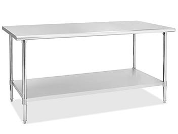 Deluxe Stainless Steel Worktable with Bottom Shelf - 72 x 36" H-7568