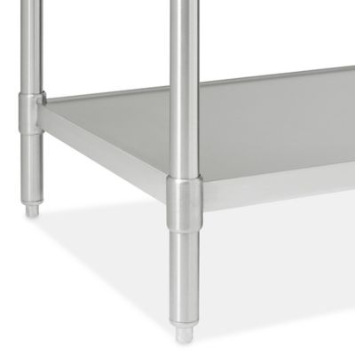 Deluxe Stainless Steel Worktable with Bottom Shelf - 72 x 36