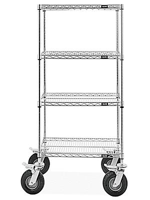 Pneumatic Casters For Wire Shelving, Metal Shelving Unit With Casters