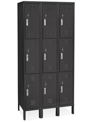 Uline Three Tier Lockers - 3 Wide, Assembled, 36