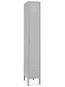 Uline Single Tier Lockers - 1 Wide, Unassembled, 12" Wide, 18" Deep, Gray H-7584GR