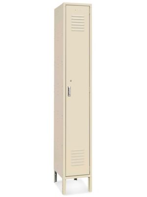Uline Single Tier Lockers - 1 Wide, Unassembled, 12" Wide, 18" Deep, Tan H-7584T