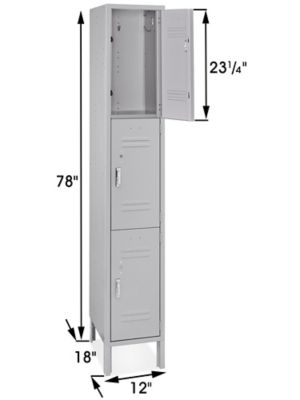 Uline Three Tier Lockers - 1 Wide, Unassembled, 12