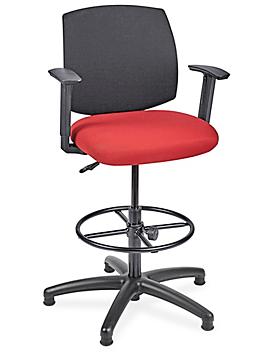 Fabric Office Stool - Red H-7589R