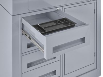 HollyHOME Meuble De Rangement Bureau 4 Tiroirs Métal Gris - Armoire Verticale à Monter