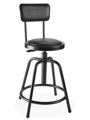 Swivel Shop Stool with Backrest H 7661 Uline