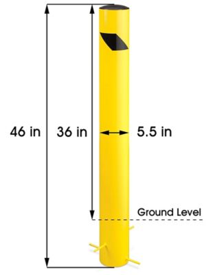 Pour-in-Place Safety Bollard - 5.5 x 36