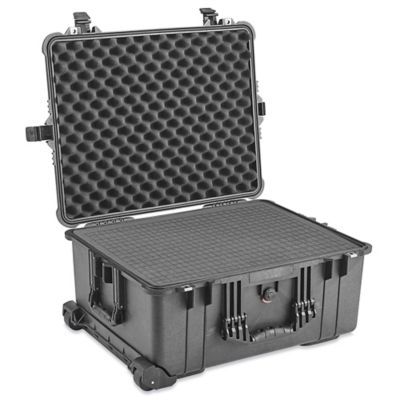 Pelican Watertight Hard Case with Cubed Foam & Wheels, Black