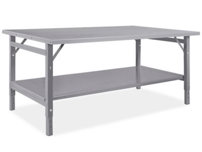 Mesa de Acero para Ensamble con Repisa Inferior - 72 x 48