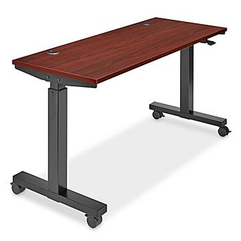 Adjustable Height Training Table - 60 x 24", Mahogany H-7704MAH