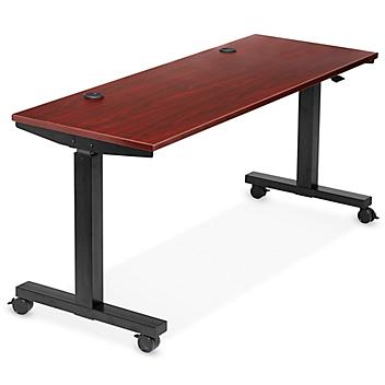 Adjustable Height Training Table - 72 x 24", Mahogany H-7705MAH