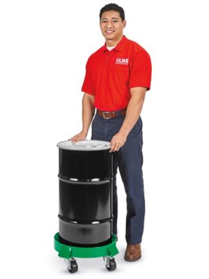 Socle roulant pour baril en acier