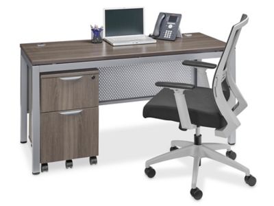 Downtown Office Workstation - 2-Person L-Desk, 120 x 72, Gray H-8248 -  Uline