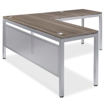 Downtown Office Workstation - 2-Person L-Desk, 120 x 72, Gray H-8248 -  Uline