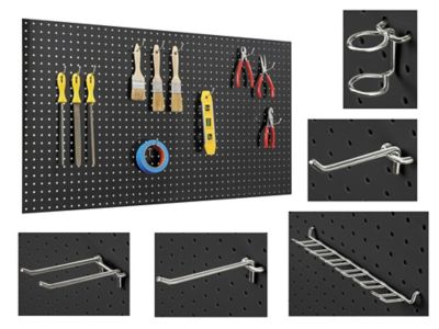 Poly Pegboard Starter Kit - 48 x 24", Black H-7792BL