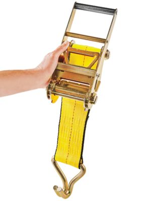 Extra Wide Uline Ratchet Tie-Downs - U-Hook, 4" x 27' H-7797
