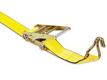 Extra Wide Uline Ratchet Tie-Downs - U-Hook, 4" x 27', 15,000 lb Capacity H-7797