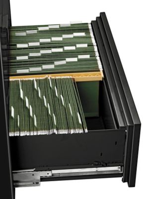 Fire-Resistant Lateral File Cabinet - 4 Drawer, 38 x 22 x 53, Black - ULINE - H-7802BL