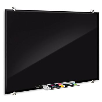 Magnetic Glass Dry Erase Board - Black, 4 x 3' H-7806BL