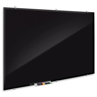 Magnetic Glass Dry Erase Board - Black, 6 x 4' H-7807BL