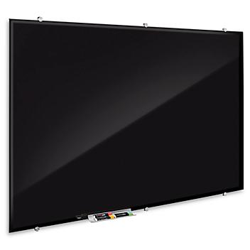 Magnetic Glass Dry Erase Board - Black, 6 x 4' H-7807BL