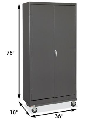 Janitorial Cabinet - 36 x 18 x 64, Black H-10658BL - Uline