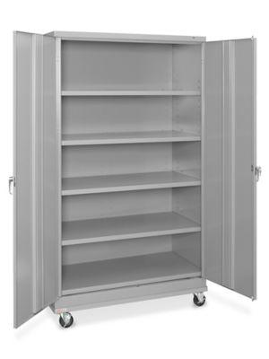 Mobile Bin Storage Cabinet - 48 x 24 x 84, 126 Blue Bins H-9051BLU - Uline