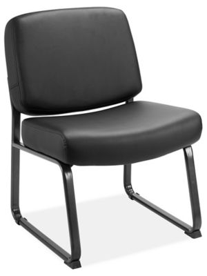 Big and Tall Sled Base Chair Vinyl Black