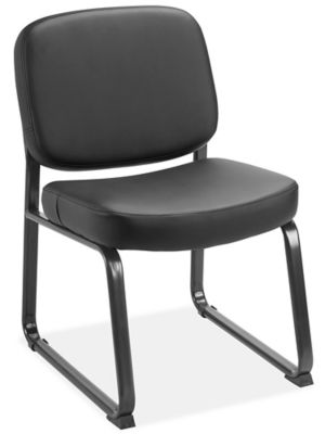 500 lbs. Capacity Antimicrobial Black Vinyl Guest Chair with Arms