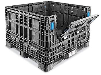 Collapsible Bulk Container - 48 x 45 x 34", 1,500 lb Capacity, Black H-7831BL