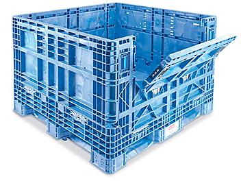 Collapsible Bulk Container - 48 x 45 x 34", 1,500 lb Capacity, Blue H-7831BLU