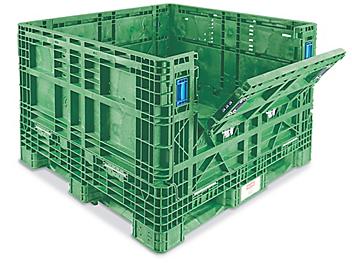 Collapsible Bulk Container - 48 x 45 x 34", 1,500 lb Capacity, Green H-7831G