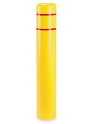 Manchon réfléchissant pour borne – 8 x 52 po, jaune avec bande rouge H-7857  - Uline
